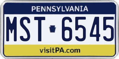 PA license plate MST6545