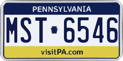 PA license plate MST6546