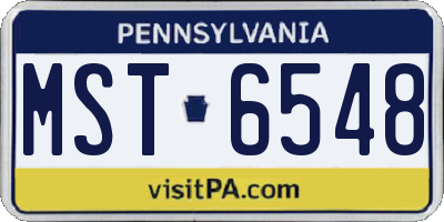 PA license plate MST6548
