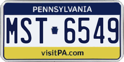 PA license plate MST6549