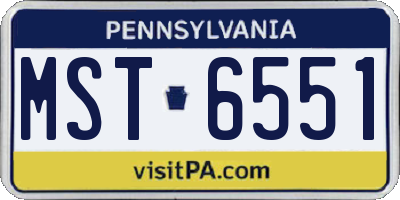 PA license plate MST6551
