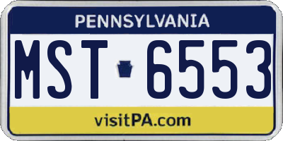 PA license plate MST6553