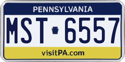 PA license plate MST6557