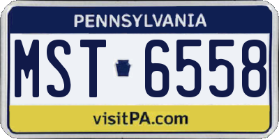 PA license plate MST6558