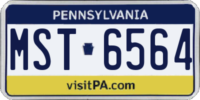 PA license plate MST6564