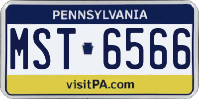 PA license plate MST6566