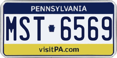 PA license plate MST6569