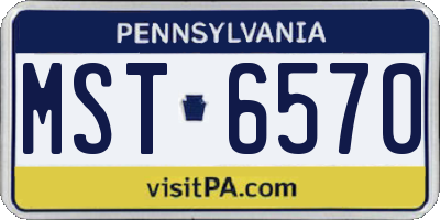 PA license plate MST6570