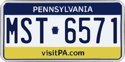 PA license plate MST6571
