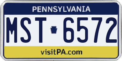 PA license plate MST6572
