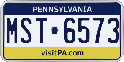 PA license plate MST6573