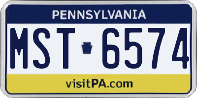 PA license plate MST6574