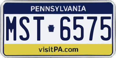 PA license plate MST6575