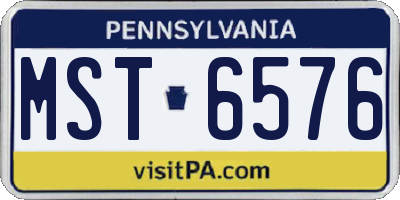 PA license plate MST6576