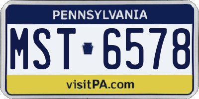 PA license plate MST6578