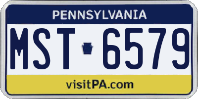 PA license plate MST6579