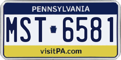 PA license plate MST6581
