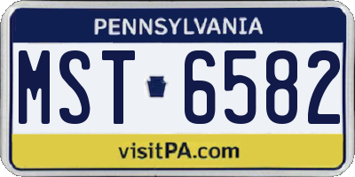 PA license plate MST6582