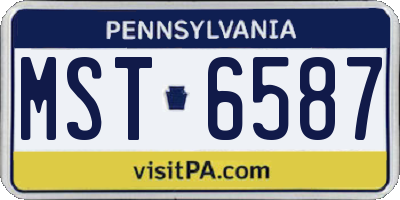 PA license plate MST6587