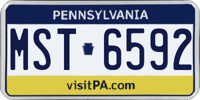 PA license plate MST6592