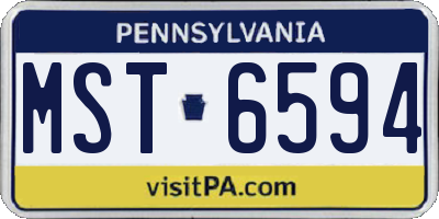 PA license plate MST6594