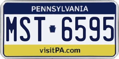 PA license plate MST6595