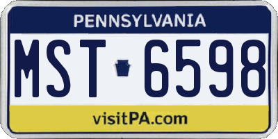 PA license plate MST6598