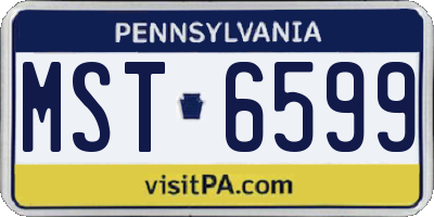 PA license plate MST6599