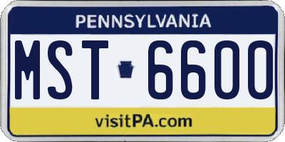 PA license plate MST6600