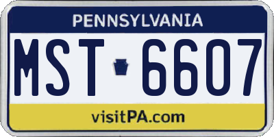 PA license plate MST6607