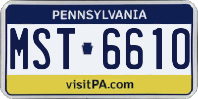 PA license plate MST6610