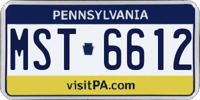 PA license plate MST6612