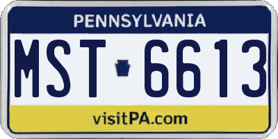 PA license plate MST6613