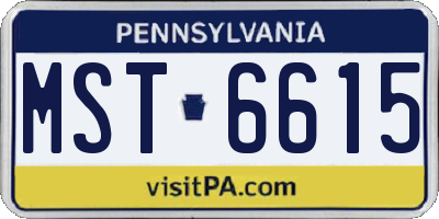 PA license plate MST6615