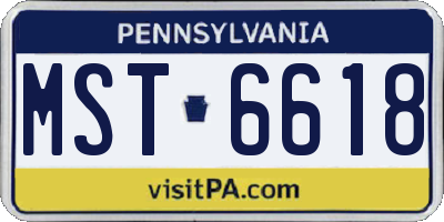 PA license plate MST6618