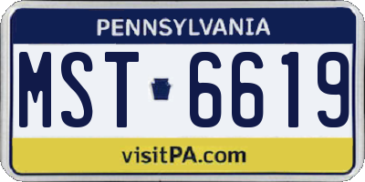 PA license plate MST6619