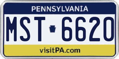 PA license plate MST6620