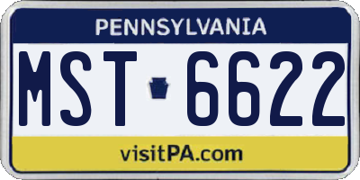 PA license plate MST6622