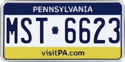 PA license plate MST6623