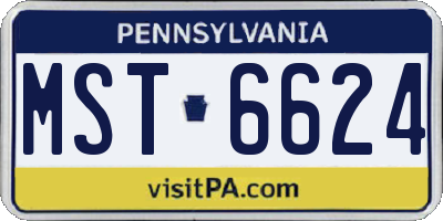 PA license plate MST6624
