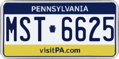 PA license plate MST6625