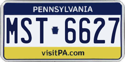 PA license plate MST6627
