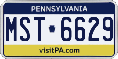 PA license plate MST6629