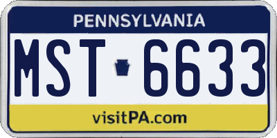 PA license plate MST6633