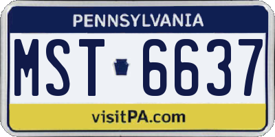 PA license plate MST6637