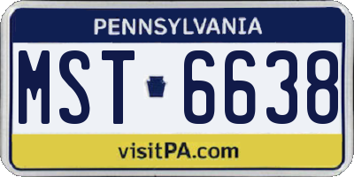 PA license plate MST6638