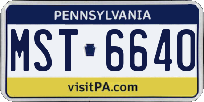 PA license plate MST6640