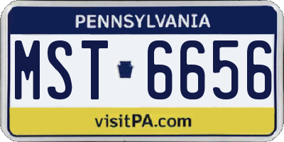 PA license plate MST6656