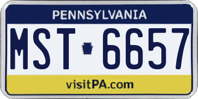 PA license plate MST6657