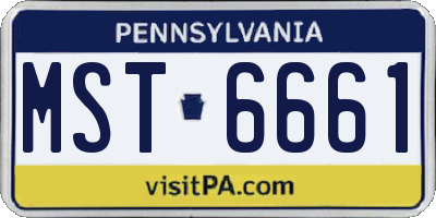 PA license plate MST6661